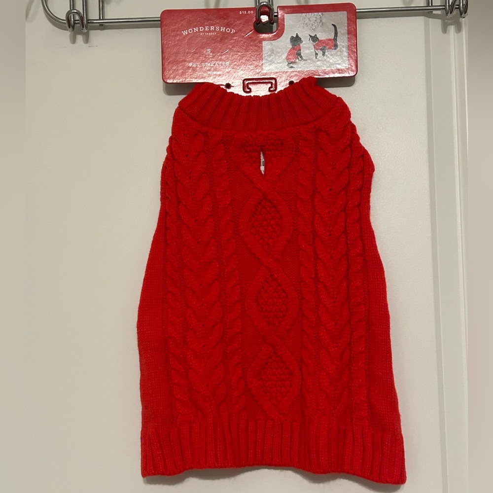 NWT Wondershop Red Cable Knit Dog Sweater